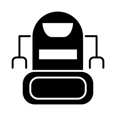 İki elli basit robot, siluet tarzı.