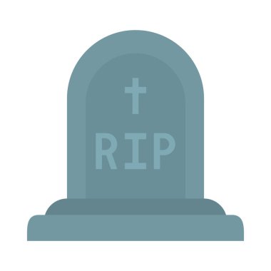 Mezarlık mezar ikonu, düz stil