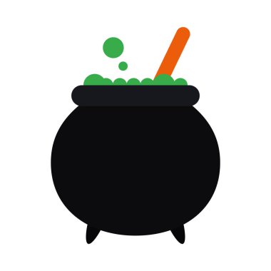 Cadılar Bayramı cadı kazanı simgesi, düz stil