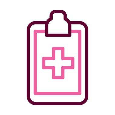 tıbbi rapor simgesi, yarı çizgi yarı renk