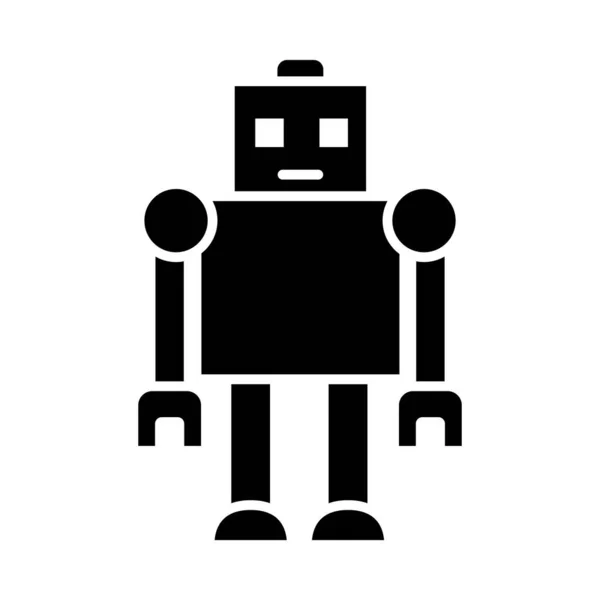 Imagen de icono de robot cuadrado, estilo de silueta — Archivo Imágenes Vectoriales