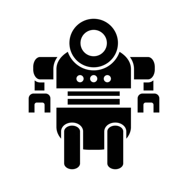 Concepto de robótica, robot con dos manos, estilo silueta — Archivo Imágenes Vectoriales