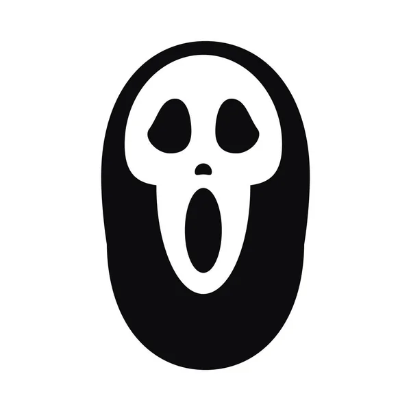Concepto de Halloween, icono de máscara de miedo, estilo plano — Archivo Imágenes Vectoriales