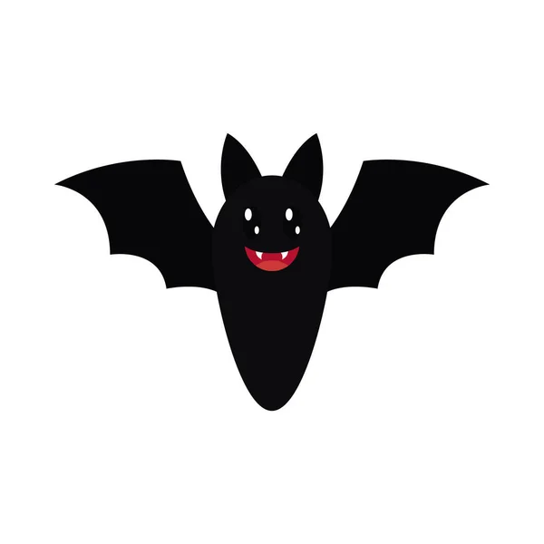 Concepto de Halloween, icono de murciélago de dibujos animados, estilo plano — Vector de stock