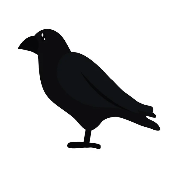 Halloween corvo ícone, estilo plano — Vetor de Stock