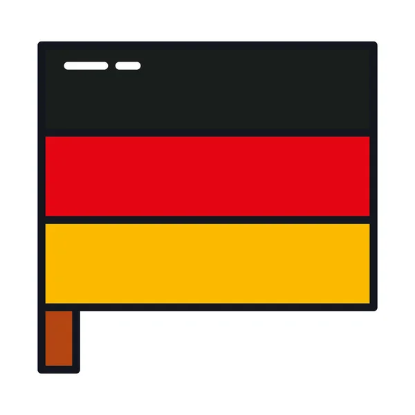 Flaga niemieckiej ikony, linii i stylu wypełnienia — Wektor stockowy