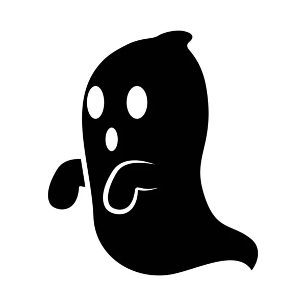 Icono de dibujos animados fantasma, estilo silueta — Archivo Imágenes Vectoriales