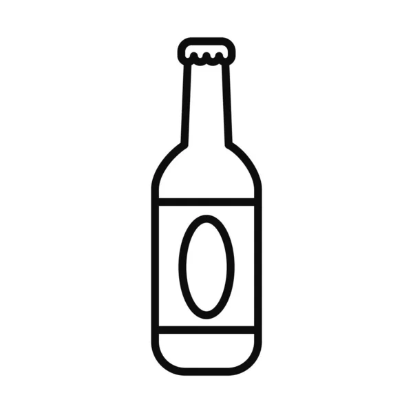 Icône de bouteille de bière, style ligne — Image vectorielle