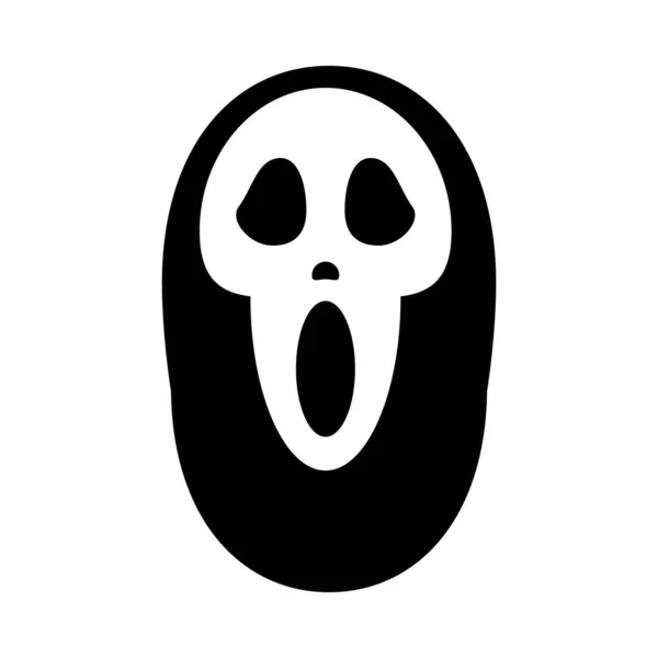 Concepto de Halloween, icono de máscara de miedo, estilo de silueta — Archivo Imágenes Vectoriales