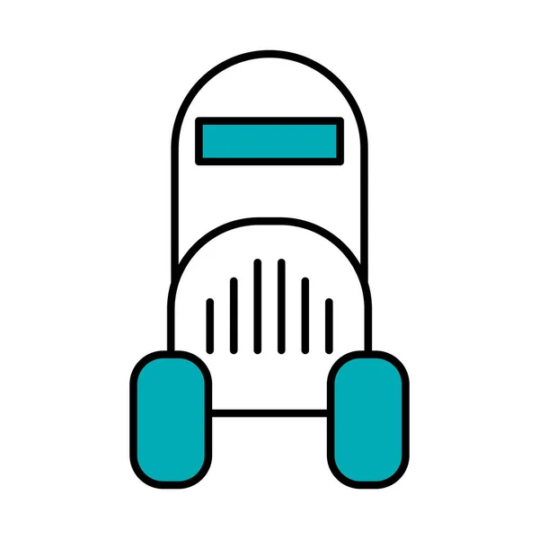 Концепция робототехники, простая икона робота, полулинейный полуцветный стиль — стоковый вектор