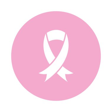 Göğüs kanseri kurdele ikonu, blok biçimi