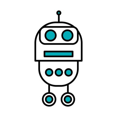 küçük robot simgesi, yarı çizgi yarı renk