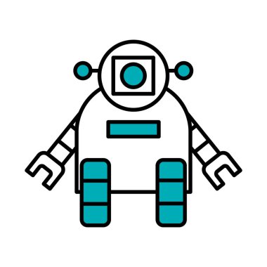 Küçük robot duruşu, yarı çizgi yarı renk