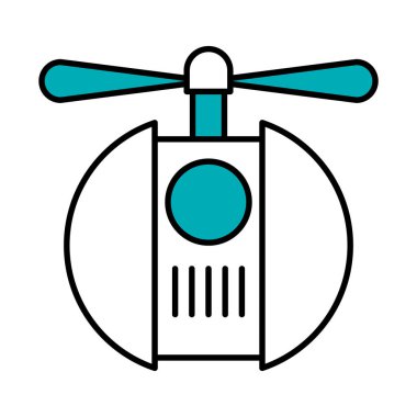 Pervaneli uçan robot, yarı çizgi yarı renk