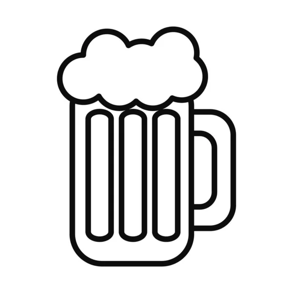 Εικονίδιο κούπα μπύρας, στυλ γραμμής — Διανυσματικό Αρχείο