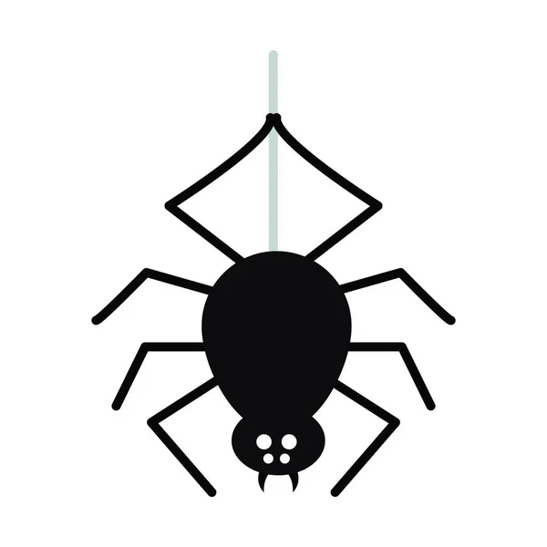 Icono de araña de Halloween, estilo plano — Vector de stock