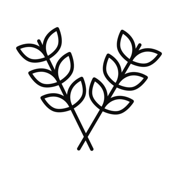 Icono de espigas de trigo, estilo línea — Vector de stock