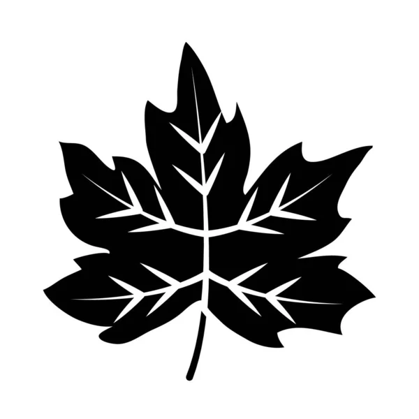 Иконка сухой лист, стиль силуэта — стоковый вектор