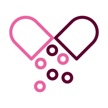 açık ilaç kapsülü simgesi, yarı renk yarı çizgi biçimi