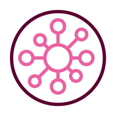 Göğüs kanseri simgesi, yarı renk, yarı çizgi tarzı.