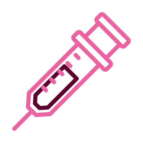 Medical syringe icon, half line half color style — Stock Vector