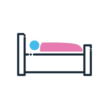 adam yatak çizgisinde ve biçim ikonu vektör tasarımını doldur