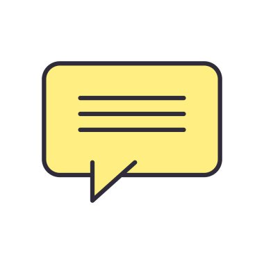 İletişim baloncuk hattı ve biçim ikonu vektör tasarımını doldur