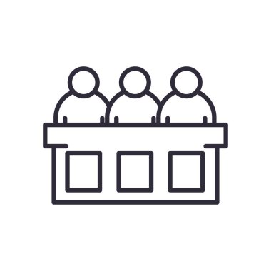 Hukuk jürisi erkekleri satır biçimi vektör tasarımı