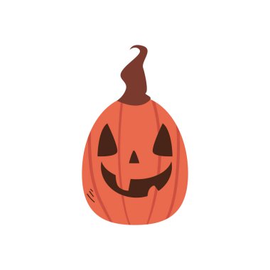 Cadılar bayramı balkabağı çizgi filmi serbest biçim ikon vektör tasarımı