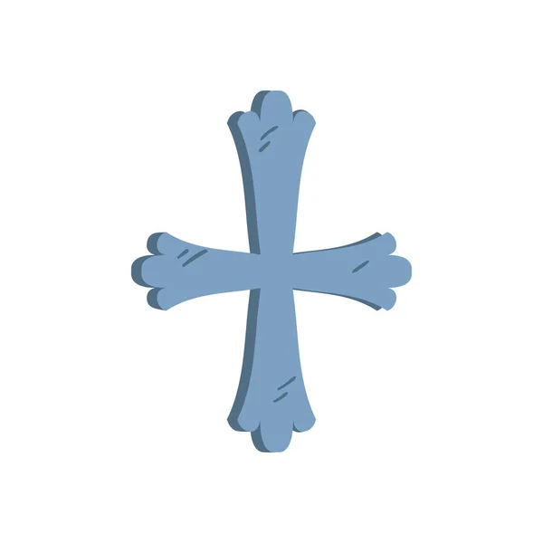 Christian e católico cruz livre forma estilo ícone vetor design —  Vetores de Stock