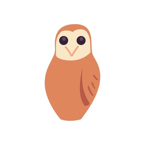 Hibou dessin animé forme libre icône de style conception vectorielle — Image vectorielle