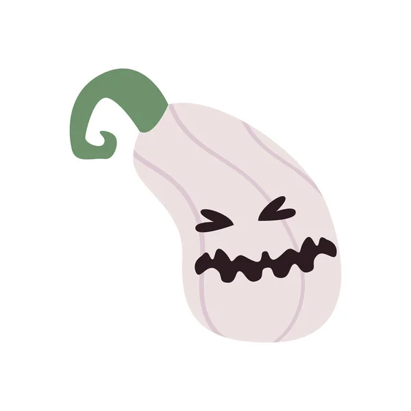 Asustado calabaza de dibujos animados forma libre icono de estilo de diseño de vectores — Vector de stock