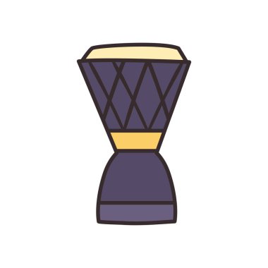 Türk davul hattı ve biçim ikonu vektör tasarımını doldur