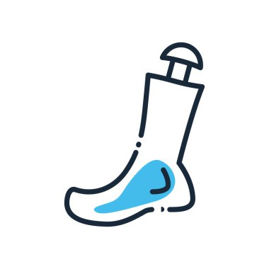 ayak protezi çizgisi ve biçim ikonu vektör tasarımını doldur