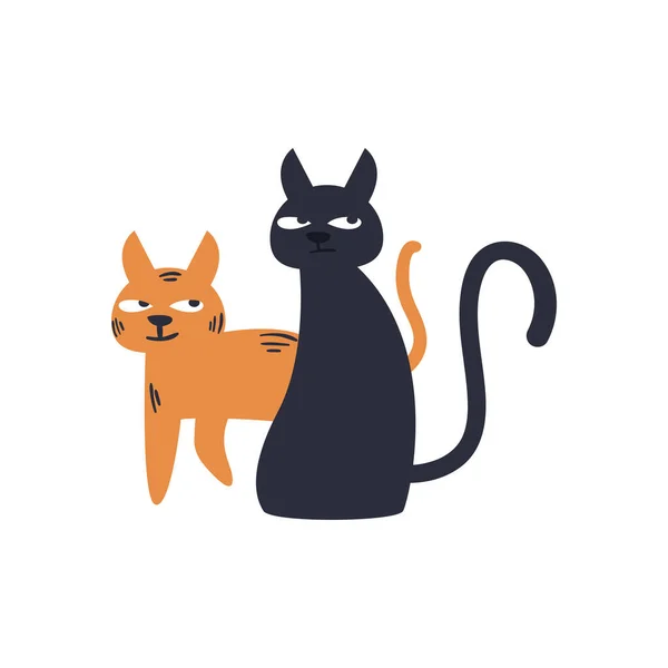 Desenhos animados de gatos bonitos design de vetor de ícone de forma livre — Vetor de Stock
