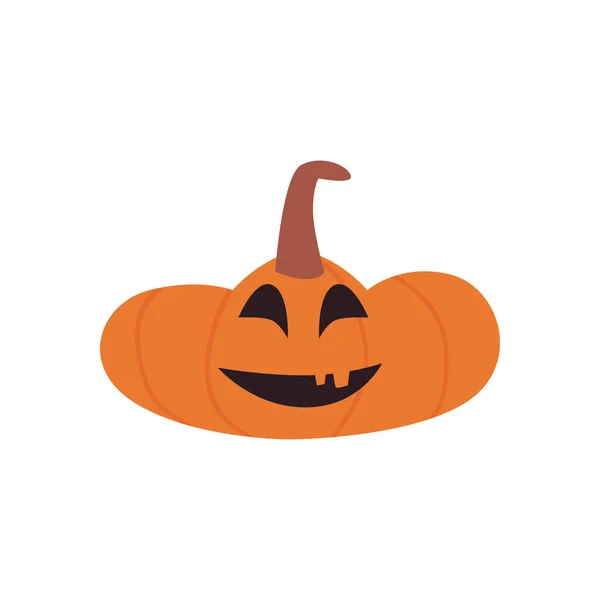 Feliz calabaza de dibujos animados forma libre icono de estilo de diseño de vectores — Vector de stock