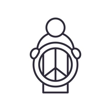 Barış ve aşk çizgisi biçim vektör tasarımı ile mand