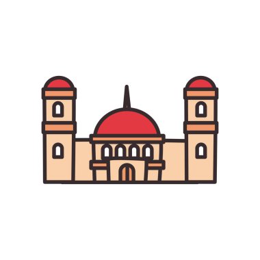 Türk cami hattı ve biçim ikonu vektör tasarımını doldur