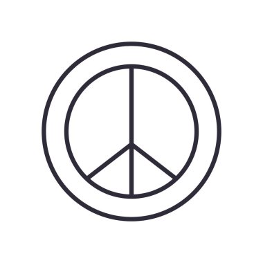 Barış ve aşk çizgisi biçim vektör tasarımı