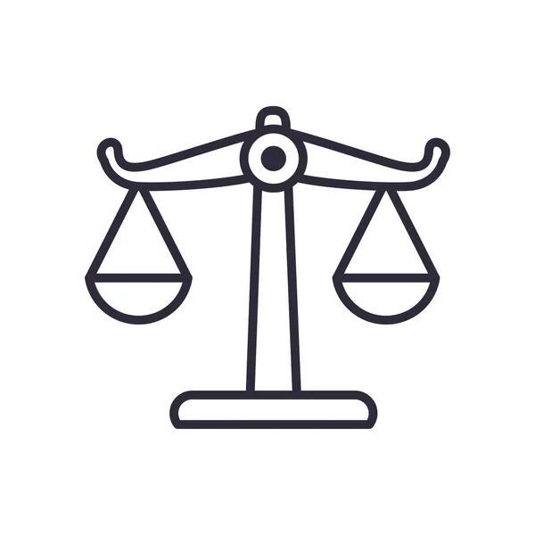 Law balance scale line style icon vector design — Stock Vector
