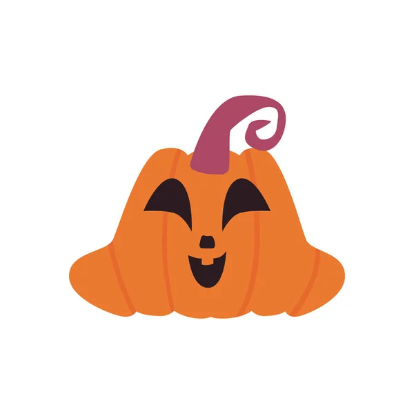 Happy and tender pumpkin cartoon free form style icon vector design — Stock Vector