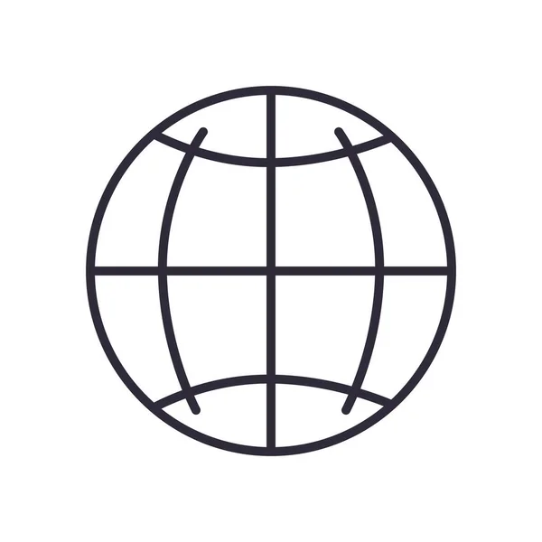 Globale Kugellinie Stil-Symbol-Vektor-Design — Stockvektor