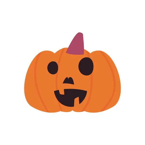 Happy pumpkin cartoon free form style icon vector design — Stock Vector