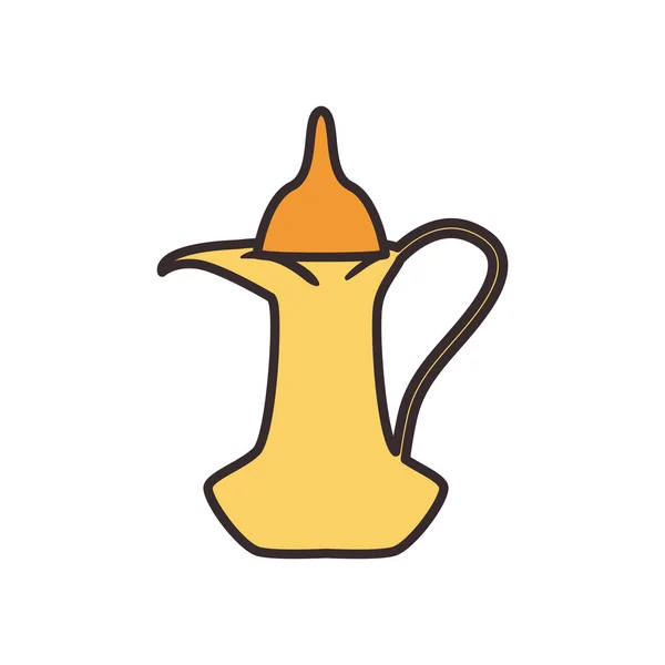Turque ligne de pot de café et le style de remplissage icône vectoriel design — Image vectorielle