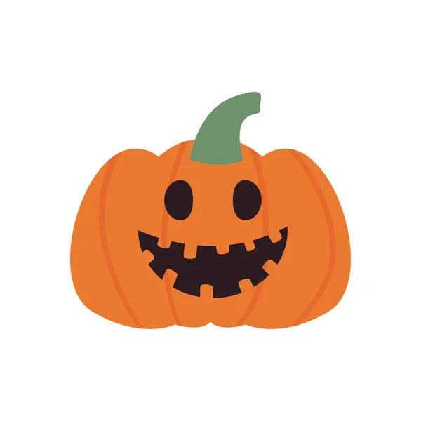 Feliz calabaza de dibujos animados forma libre icono de estilo de diseño de vectores — Vector de stock