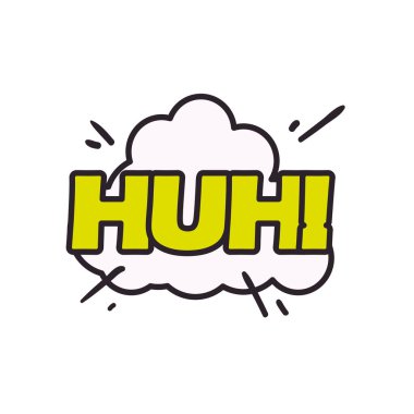 huh bulut çizgisi ve biçim ikonu vektör tasarımını doldur