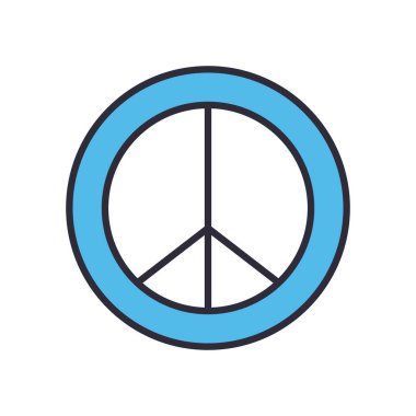 Barış ve aşk çizgisi ve biçim ikonu vektör tasarımı