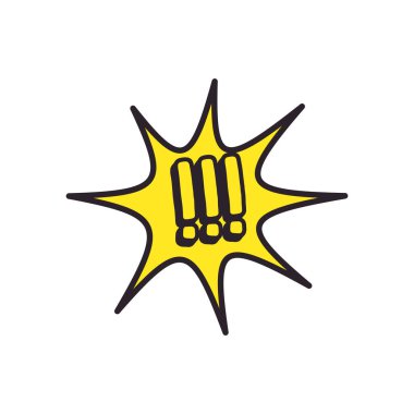 ünlem patlama baloncuk satırını işaretliyor ve biçim ikon vektör tasarımını dolduruyor