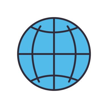 Küresel küre çizgisi ve biçim ikonu vektör tasarımını doldur