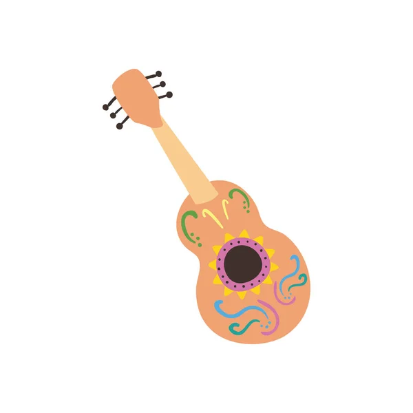 Mexican guitar free form style icon vector design — Stock Vector